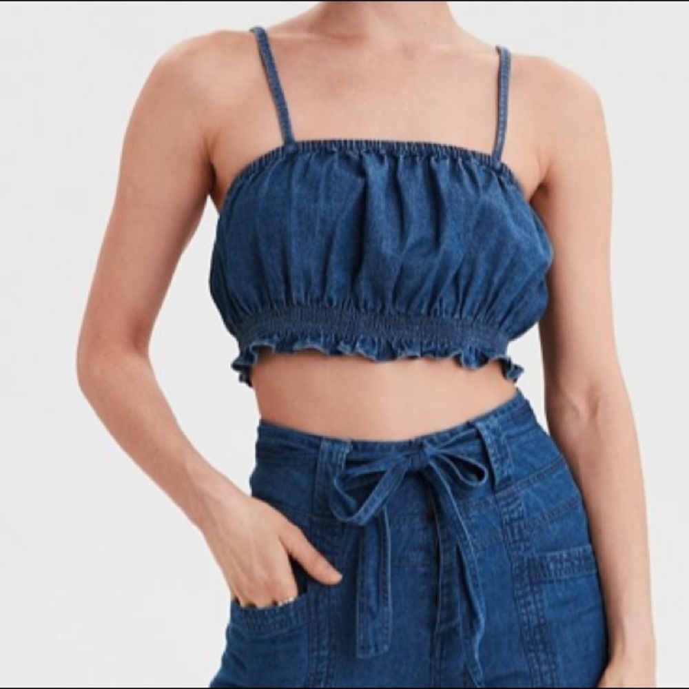 AE Denim Crop Top